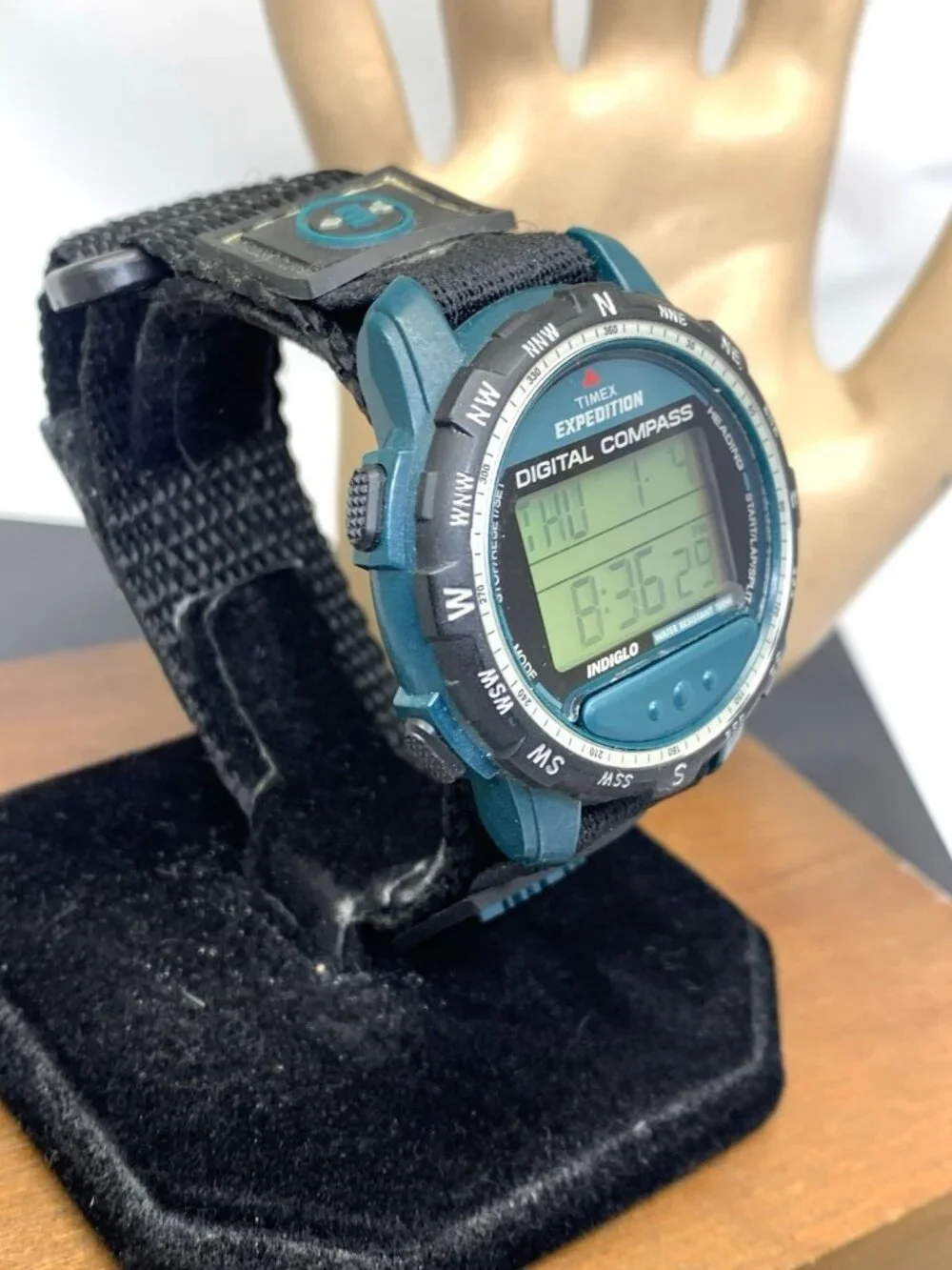 Timex Men's Watch Expedition Digital Compass Quartz Indiglo Nylon Strap 42mm